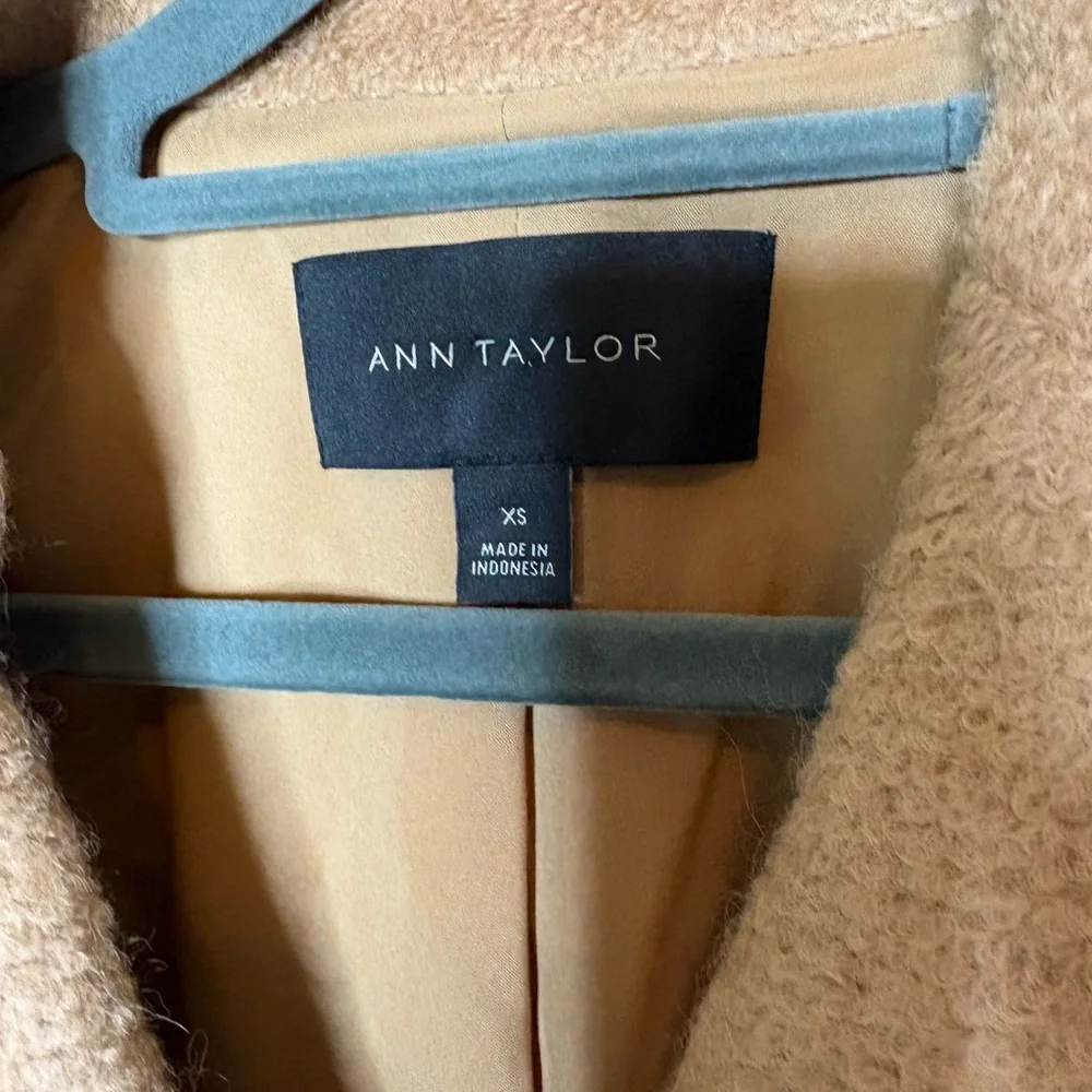 Ann Taylor Camel Wool-Blend Single-Breasted Coat Size XS